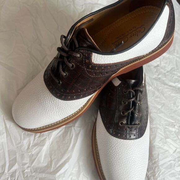 Other-stories Men's White and Brown Oxfords - Picture 1 of 8
